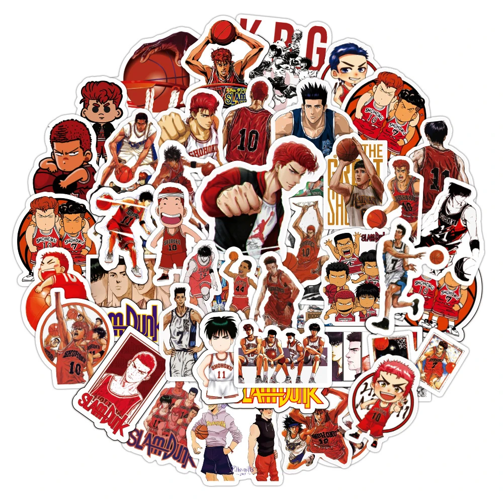 1050100pcs comic slam dunk anime stickers waterproof diy guitar luggage laptop pvc graffiti decal sticker kid classic toys free global shipping