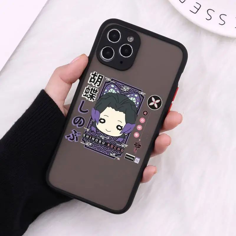 

Cute character of Demon Slayer Kamado Phone Cases Matte For iPhone 12 Mini 11 Pro XR XS Max 7 8 Plus X Hard PC Back Cover