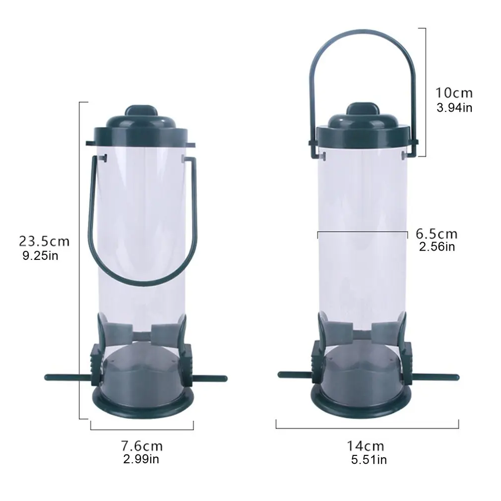 

Bird Feeder Portable Outdoor Feeding Tube Hanging Wild Birds Plastic Supplies Products Park Garden Tree Container
