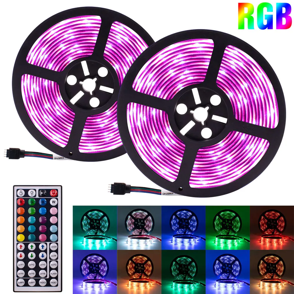 

Светильник ная пластиковая лента с пультом ДУ, 12 В-150 rgb IR44