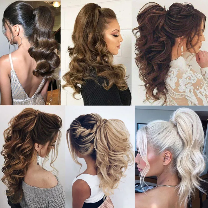 AILIADE 22 дюймов новый длинный ремешок клип женский парик черный коричневый прямые