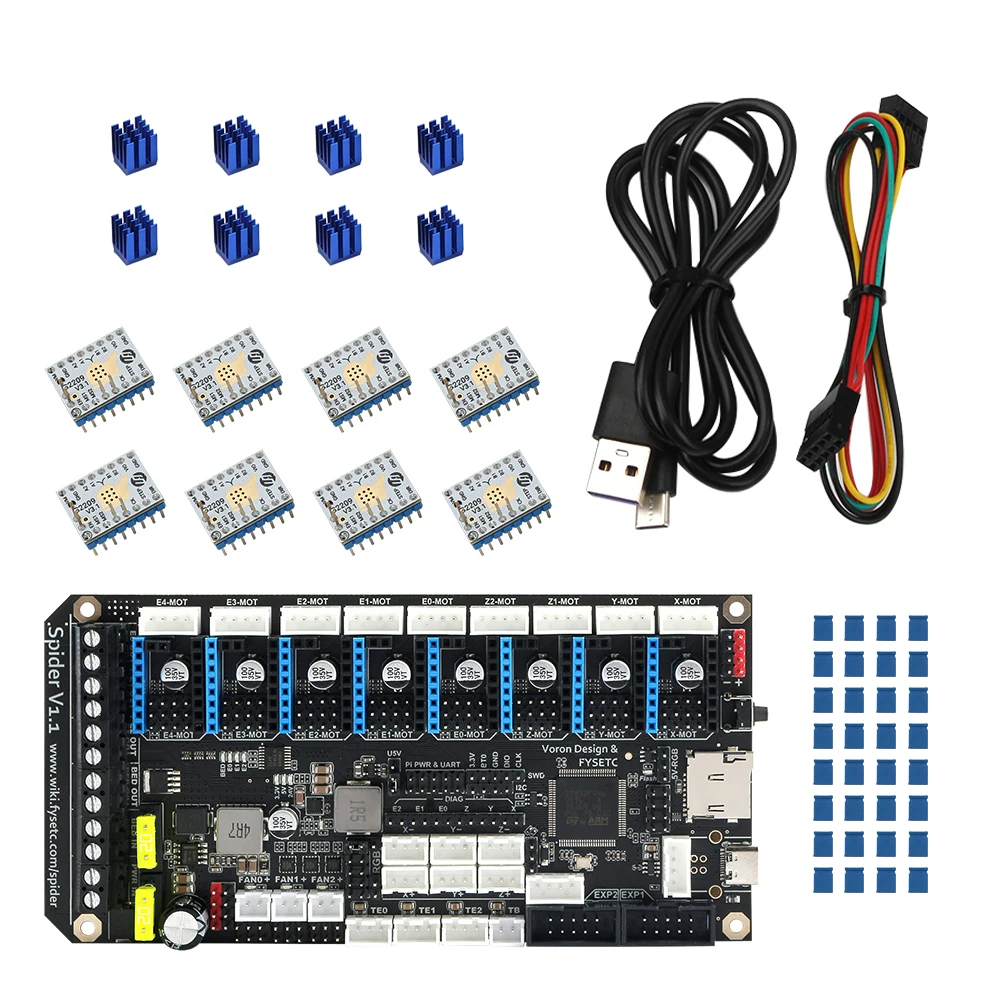 Материнская плата FYSETC Spider V1.1 32 битная контроллера TMC2208 TMC2209 запасная часть для 3D