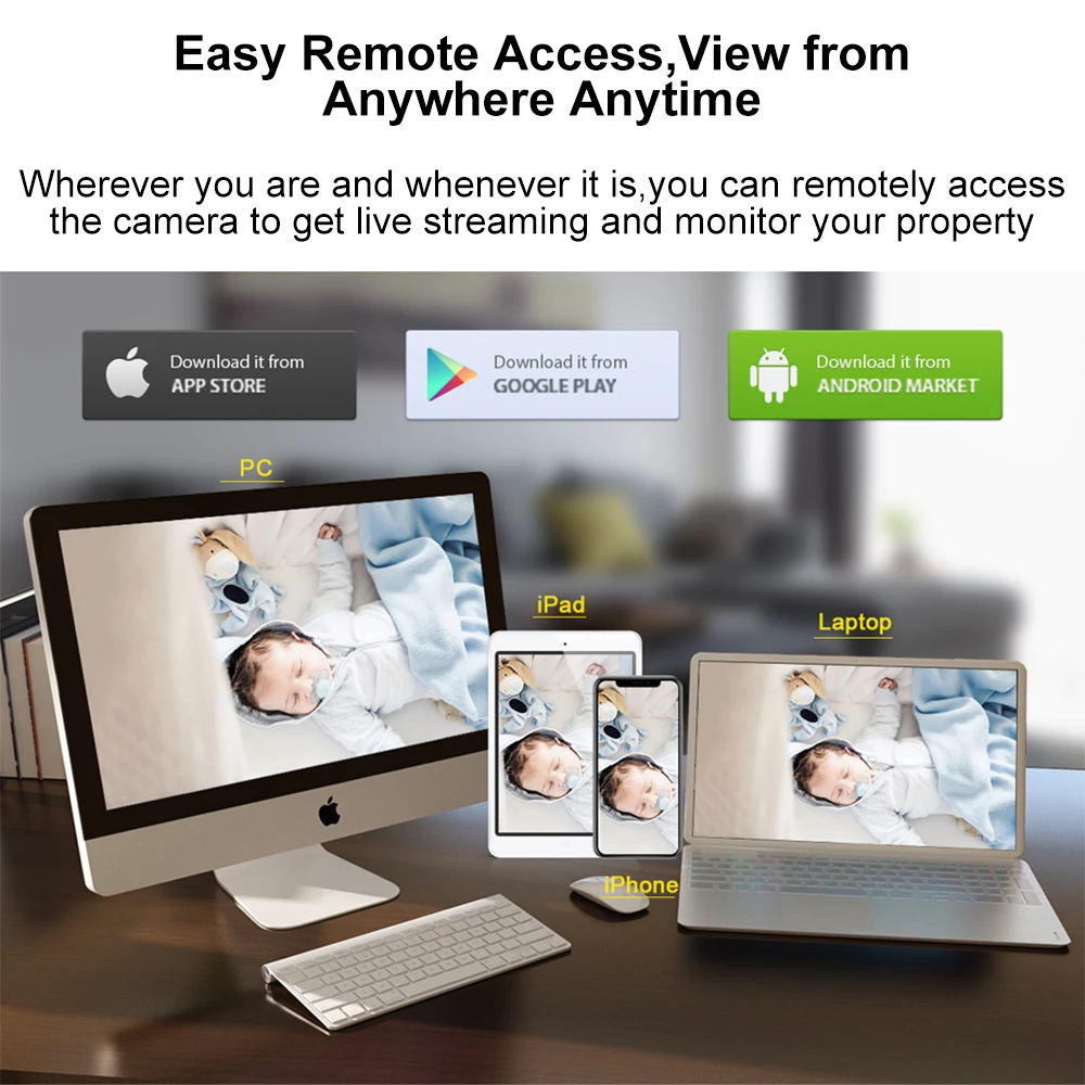 Techage 1080P Беспроводная IP камера Домашняя Wi Fi безопасности Крытый радионяня