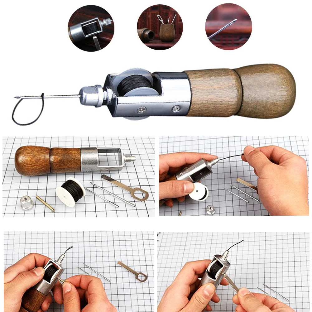 

Leather Sewing Awl Thread Kit Manual Sewing Machine Speedy Stitcher Leather Craft Stitching Shoemaker Canvas Repair Tool