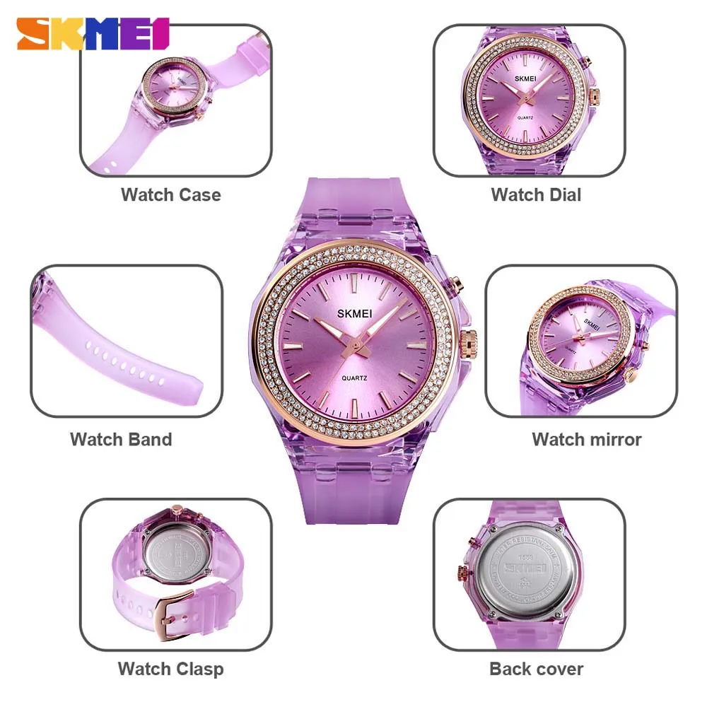 SKMEI Модные Спортивные кварцевые женские часы люксовый бренд повседневные