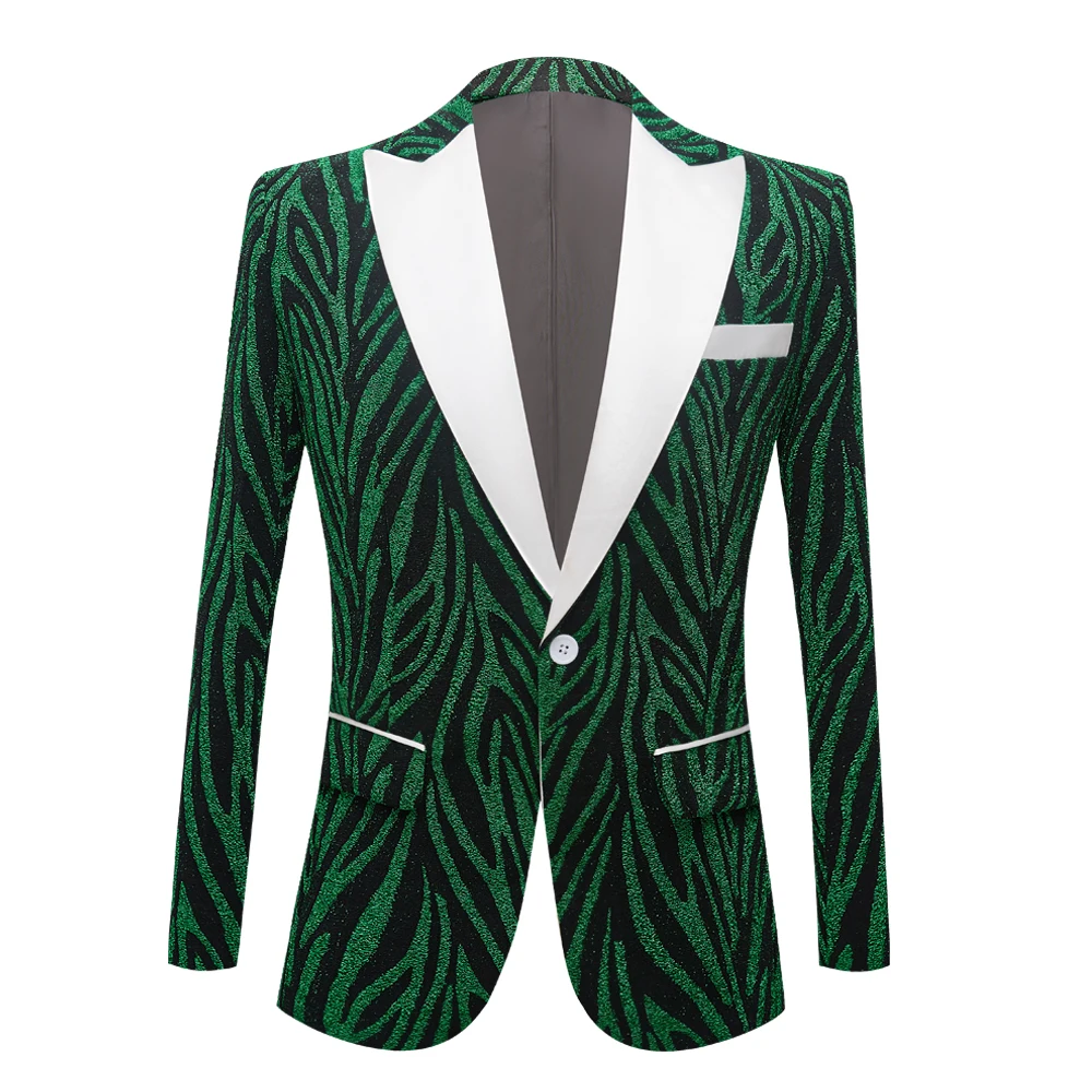 

Осенне-зимний зеленый полосатый высококачественный приталенный костюм куртка Модный повседневный мужской костюм для жениха певицы Формальное вечернее платье