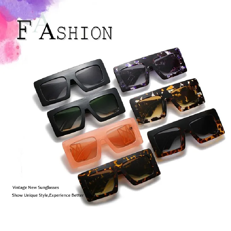 

HBK Wholesale Vendors Mixed Colors Oversized Square Sunglasses Men Women 2021 Vintage Big Shades Glasses Male In Bulk Free DHL