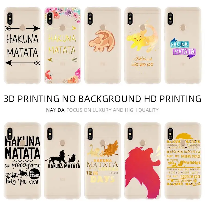 Мягкий чехол для телефона Xiao mi 9 8 mi A1 A2 A3 lite F1 6 5X se для Red mi Note 8 7 6 5 Hakuna Matata Lion King