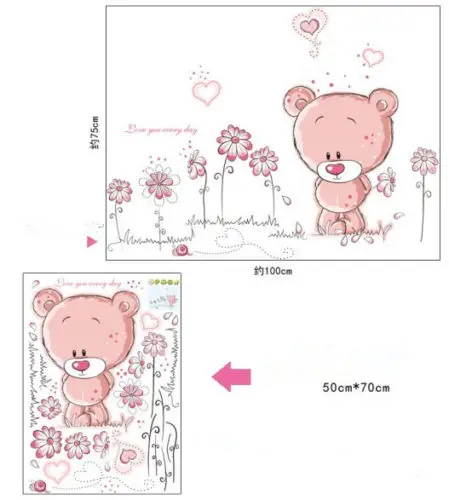 1 шт. мультяшная Наклейка на стену ПВХ черная наклейка s медведь художественный