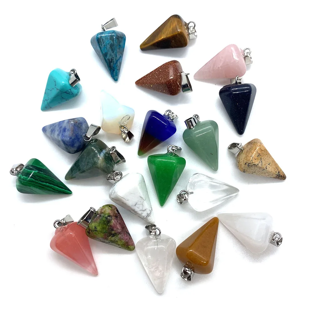 

Natural Stone Conical Crystal Pendant, Exquisite Crystal Necklace DIY Jewelry Making, Combination Necklace Accessories Wholesale