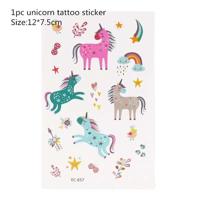 Tattoo L Вечерние ободки с единорогом для девочек, ободок для волос с русалочкой, лента с единорогом, бант для волос, аксессуары для дня рождения, Детские вечерние украшения - Цвет: Tattoo L