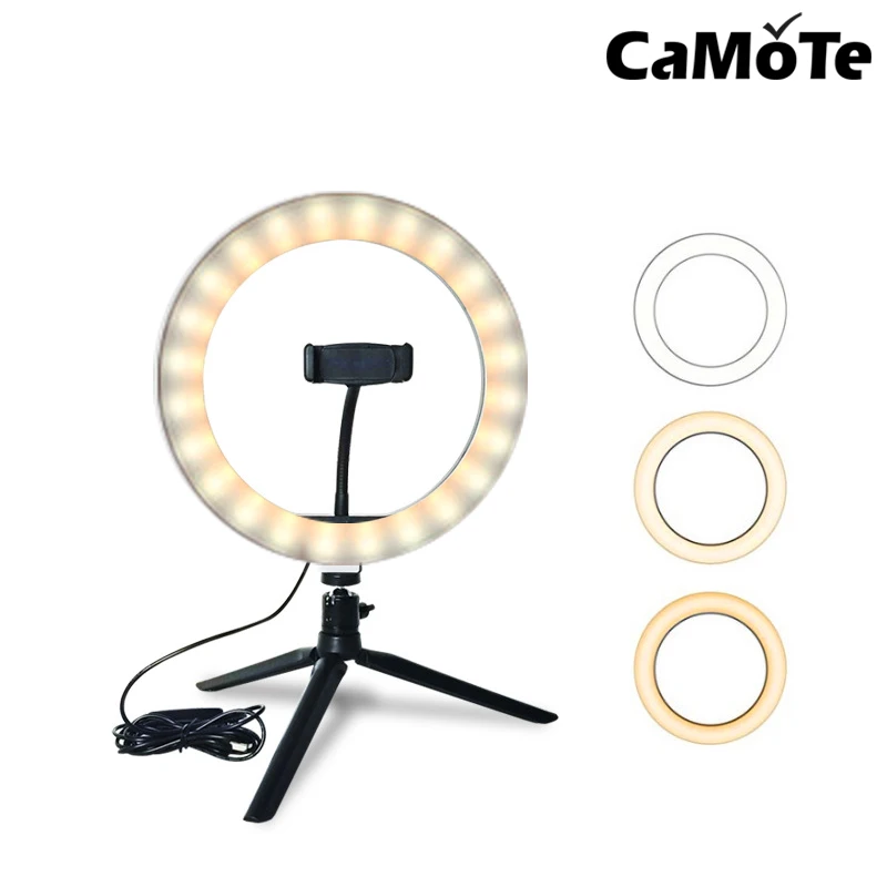 Кольцевой светильник светодиодный для селфи 2 в 1 4 8 дюймов 20 см живой