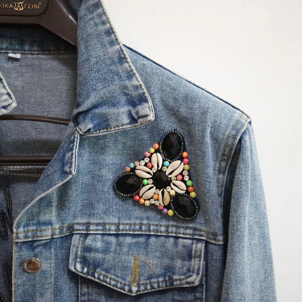 

3D Handmade beaded folk-custom Patches for clothing DIY sew on sequin rhinestone parches Beaded applique parches bordados para