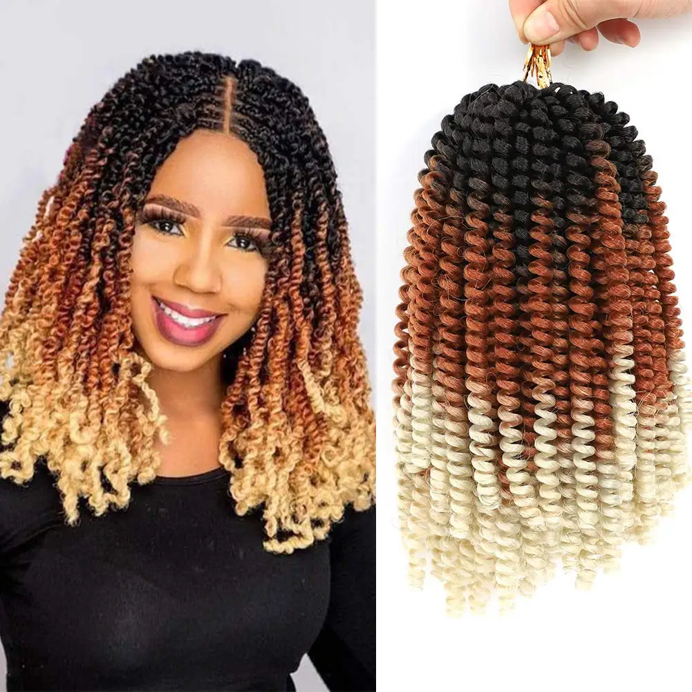 

Hair Nest Ombre Spring Twist Crochet Braiding Synthetic Fiber Fluffy Hair Extensions Ombre Colors Kanekalon Bomb Spring Hair