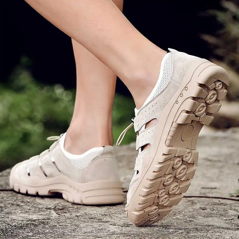 

Summer Outdoor Men sandals fashion Comfortable Casual Shoes genuine Leather Men Breathable Beach Shoes men Sandals