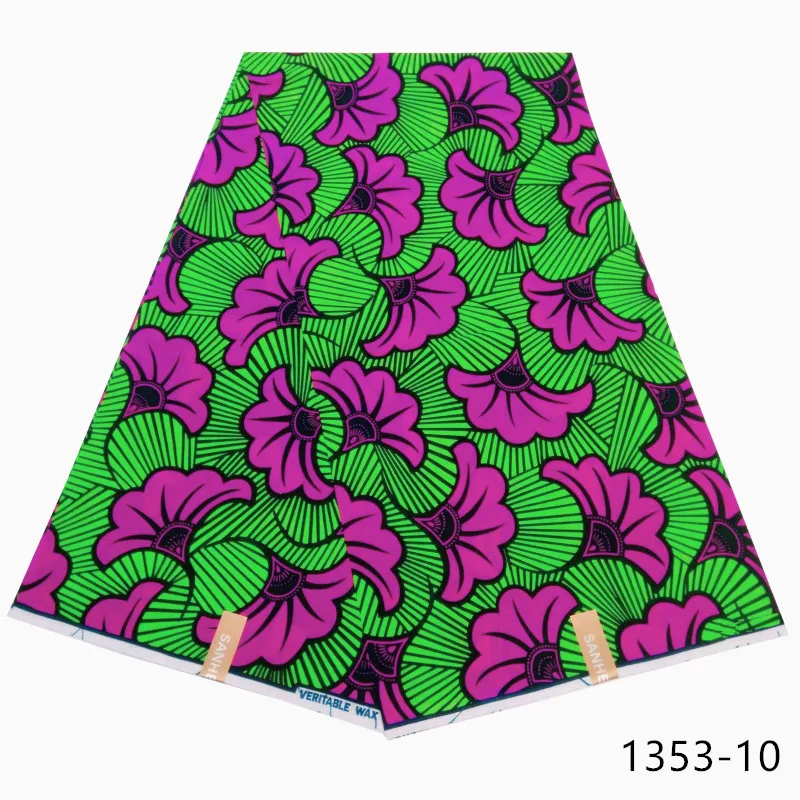 

African Ankara Fabric Original High Quality pagne Wax Print Fabric Printing 100% Cotton African Nigerian Real Wax For Dress 1353
