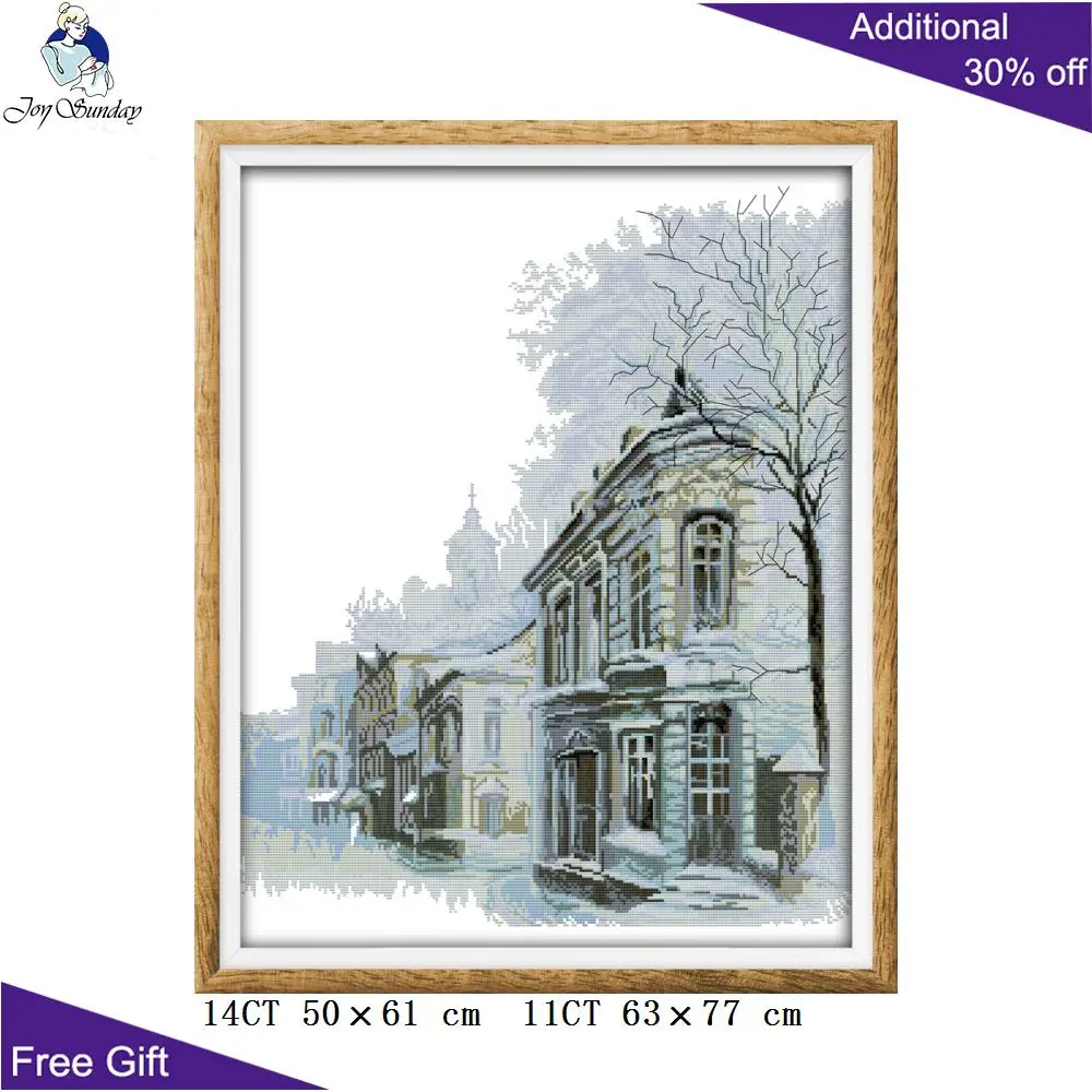 Joy Sunday Winter Street рукоделие F962 14CT 11CT Счетный и штампованный домашний декор зимний