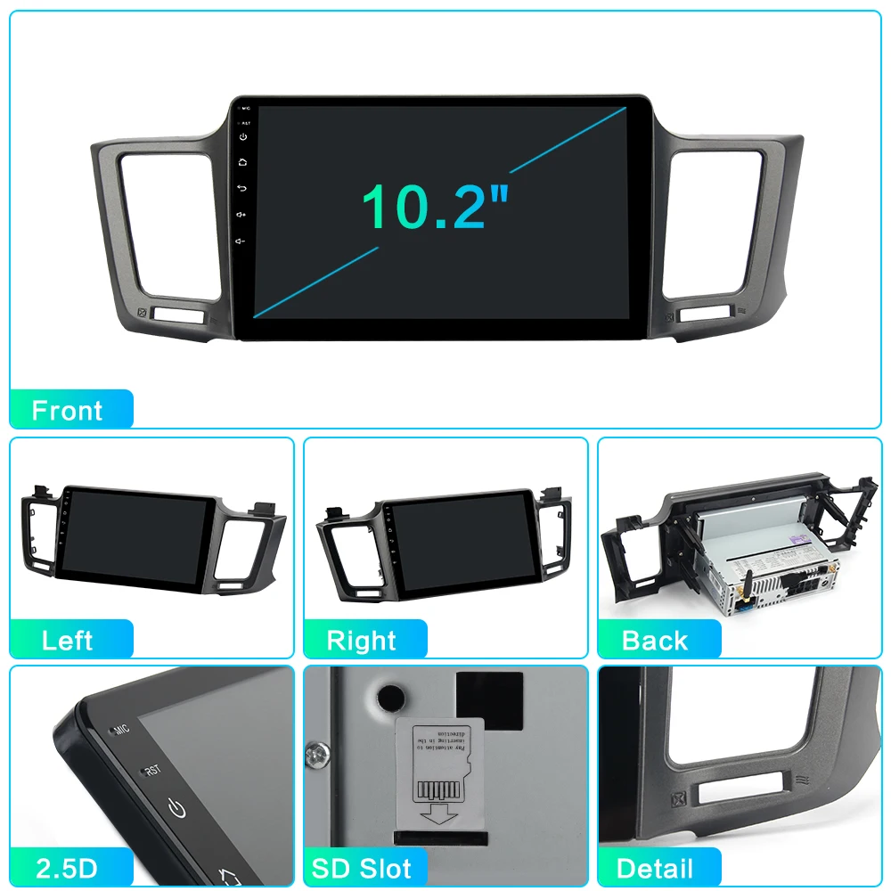 10," ips 1 Din Android 9,0 мультимедийный автомобильный радиоприемник для Toyota RAV4 USB 4 Гб ram MAX6 gps Bluetooth