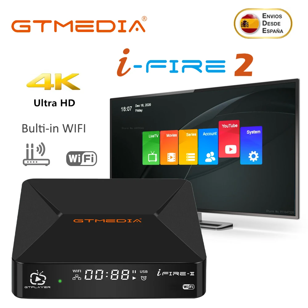 Новинка 2021 г. ТВ приставка GTmedia Ifire 2 M3U 1080p HD H.265 HDR 4G Wi Fi Ethernet MPEG 4 Xtream медиаплеер в
