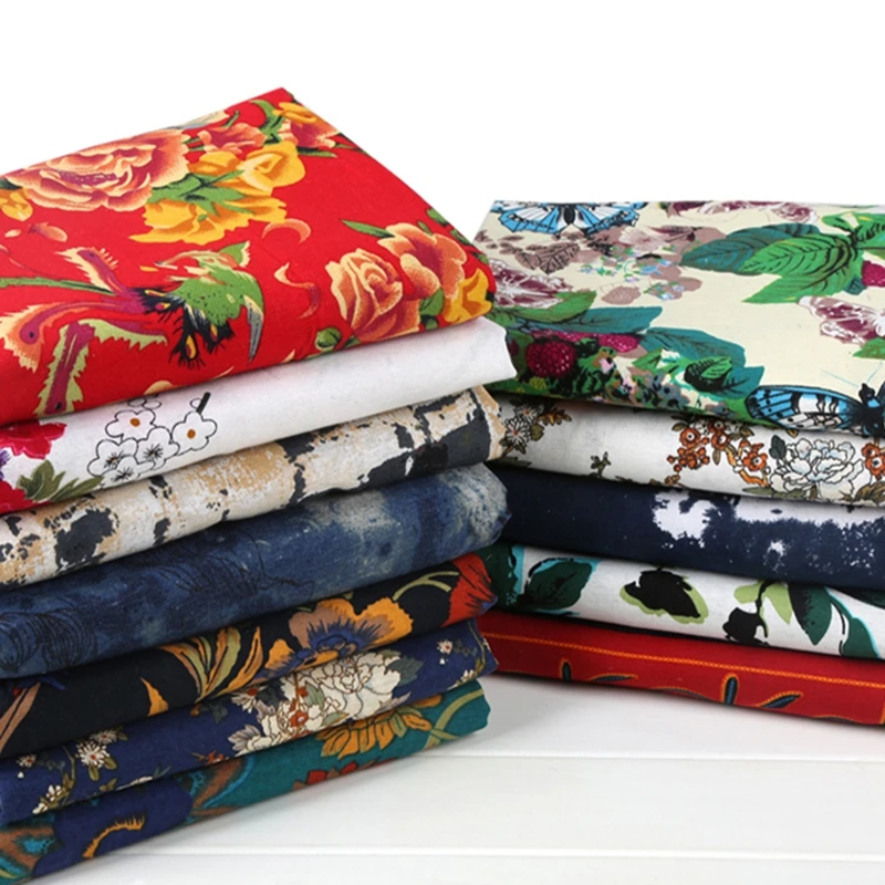 Хлопковая льняная ткань стиль бохо и ретро цветной цветочный узор скатерть Sofacloth