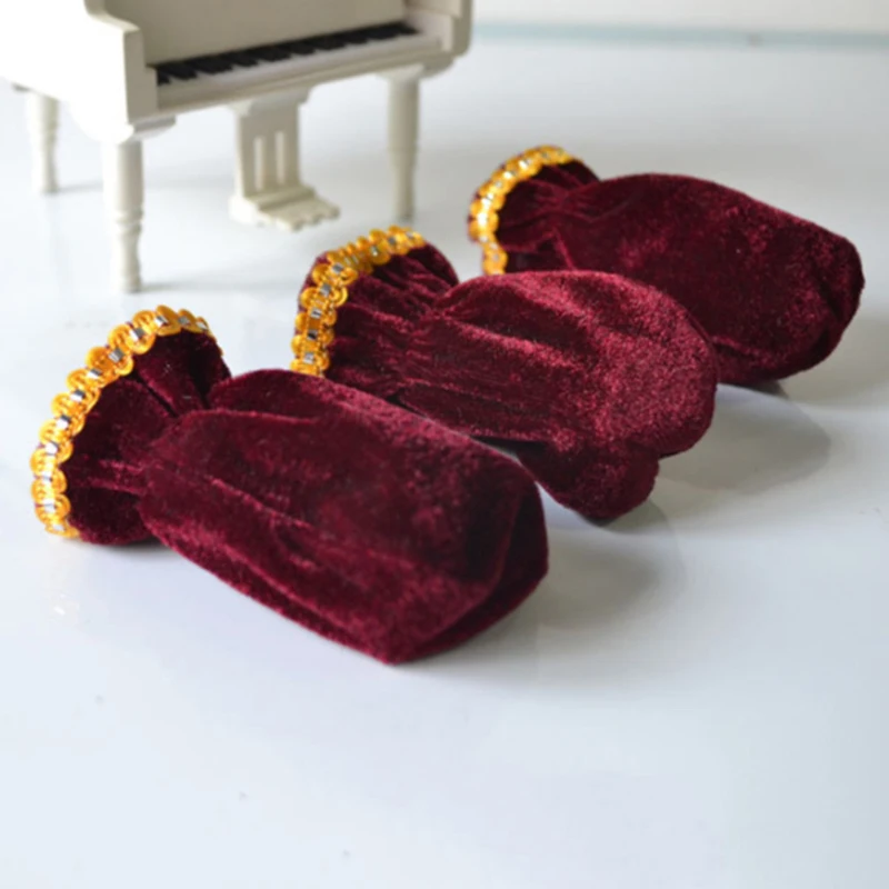 

1 Set Of 3 Pcs Universal Piano Pedal Velvet Covers Protective 3 Colors