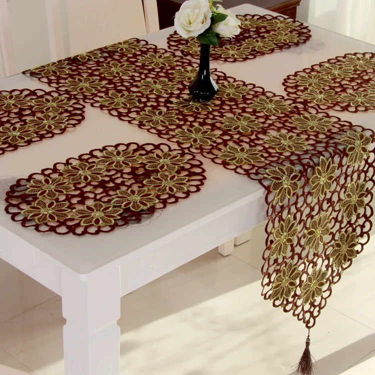 Круглая скатерть для стола свадебного вязания крючком кофейного цвета