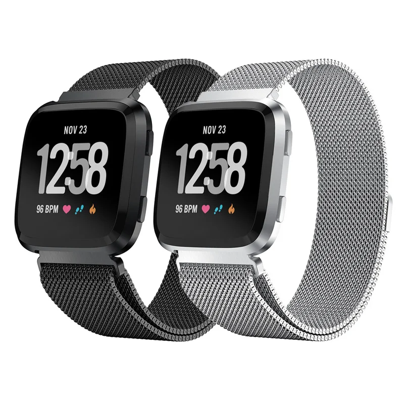 2 Размеры для Fitbit Versa Lite Миланский Разделение Магнитный Нержавеющая сталь умные часы с ремнем полоса Аксессуары для замены