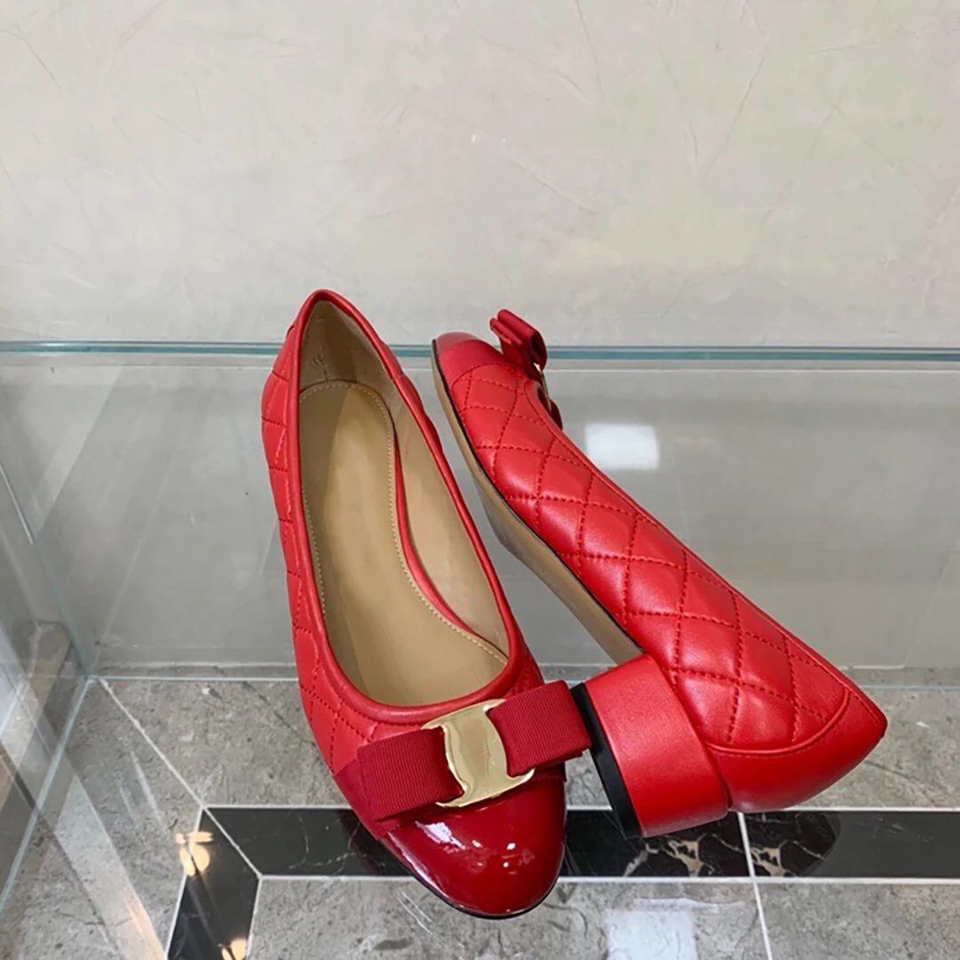 

Genuine Leather Sheepskin High Heels 3.5 CM Women Pumps Ballerinas Shoes Fashion Designer DB013