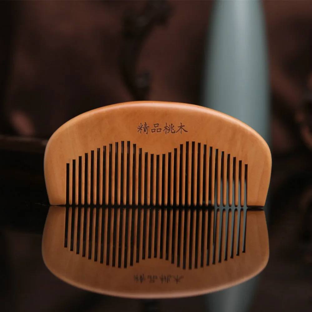 

1pc Natural Peach Solid Wood Comb Anti-static Brush Massage Hair Comb Beauty Hair Care Tool Women Girls Hair Accessories