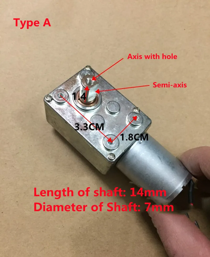 Турбинный червячный прямоугольный двигатель JGY370 dc12v3об/мин