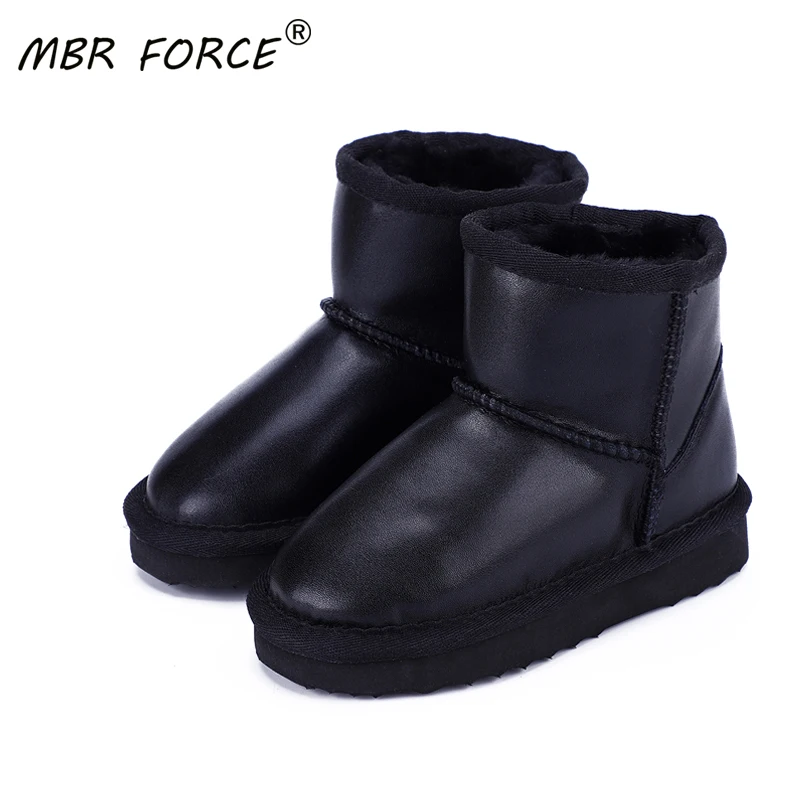 Водонепроницаемые зимние теплые детские ботинки MBR FORCE из натуральной кожи с