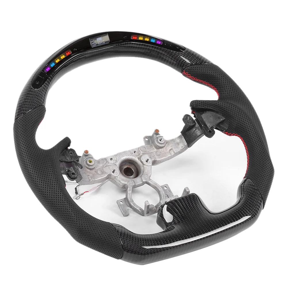 Перфорированный руль из углеродного волокна Nappa LED Автомобильный подходит для