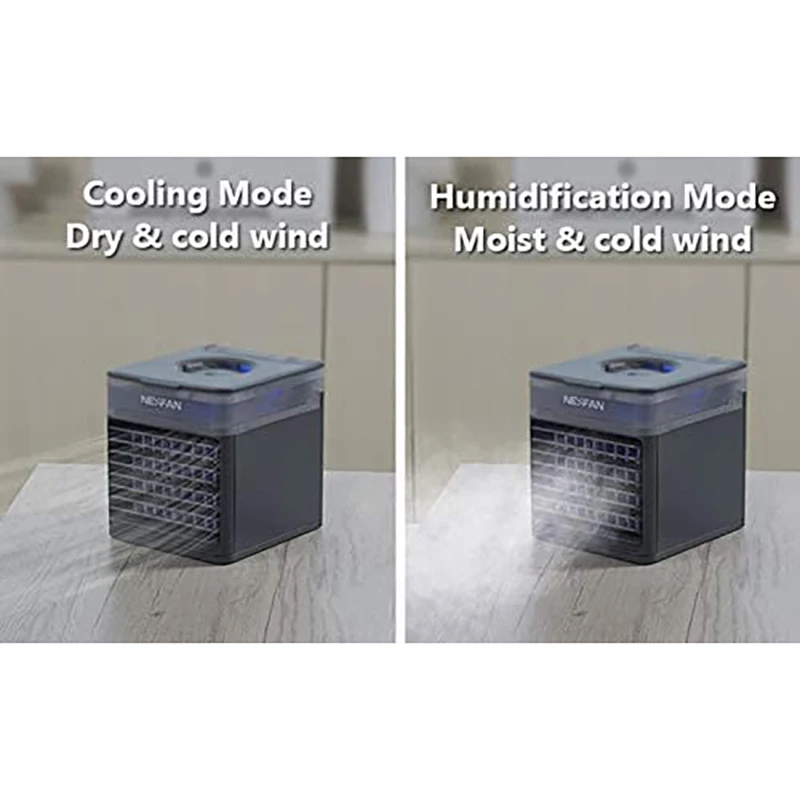 

Air Cooler Mini Portable Air Conditioner Fan Personal Evaporative Cooler Fan Humidifier with 7 Colors LED Light