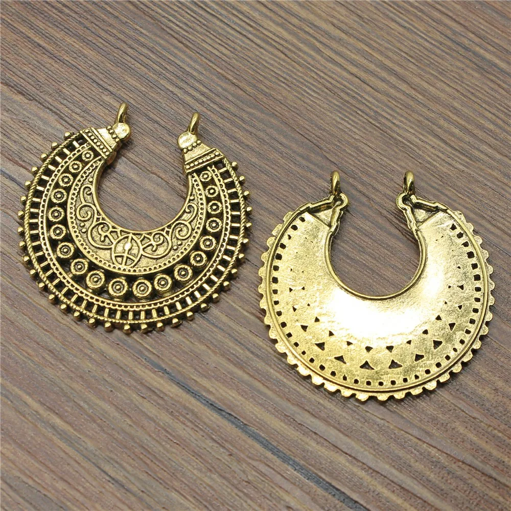 

4pcs 38x37mm Charm Crescent Earrings Finding Vintage Bohemia Crescent Vintage Earrings Finding For Jewelry Making
