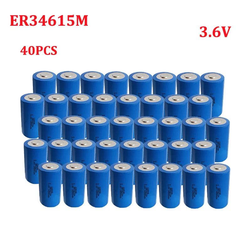 

40PCS ER34615M 3.6V 14500mAH D size Lithium Battery for water electricity meter type D intelligent instrument High magnification