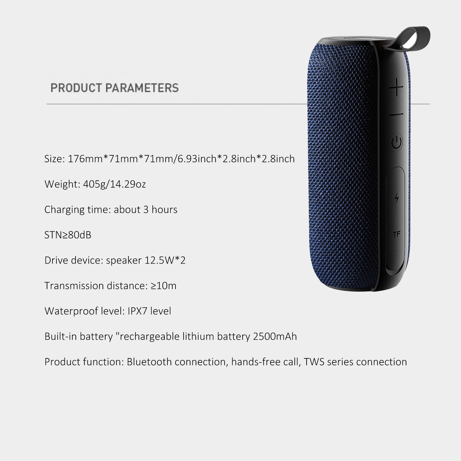 저렴한 2500mAh 무선 스피커 스테레오 사운드가 있는 휴대용 내구성 음악 플레이어, 20 시간 재생 IPX7 방수, 야외 체육관 구매 2500mAh 무선 스피커 스테레오 사운드가 있는 휴대용 내구성 음악 플레이어, 20 시간 재생 IPX7 방수, 야외 체육관