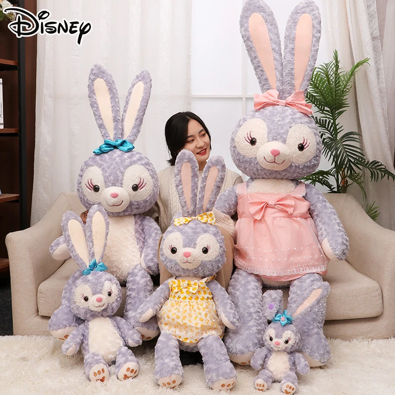 Disney-juguetes de empuje de Stellalou para ni&ntilde;as, almohada de conejo p&uacute;rpura, mu&ntilde;eco de peluche de Stella Lou, conejo de Ballet, regalo de cumplea&ntilde;os para beb&eacute;s-0