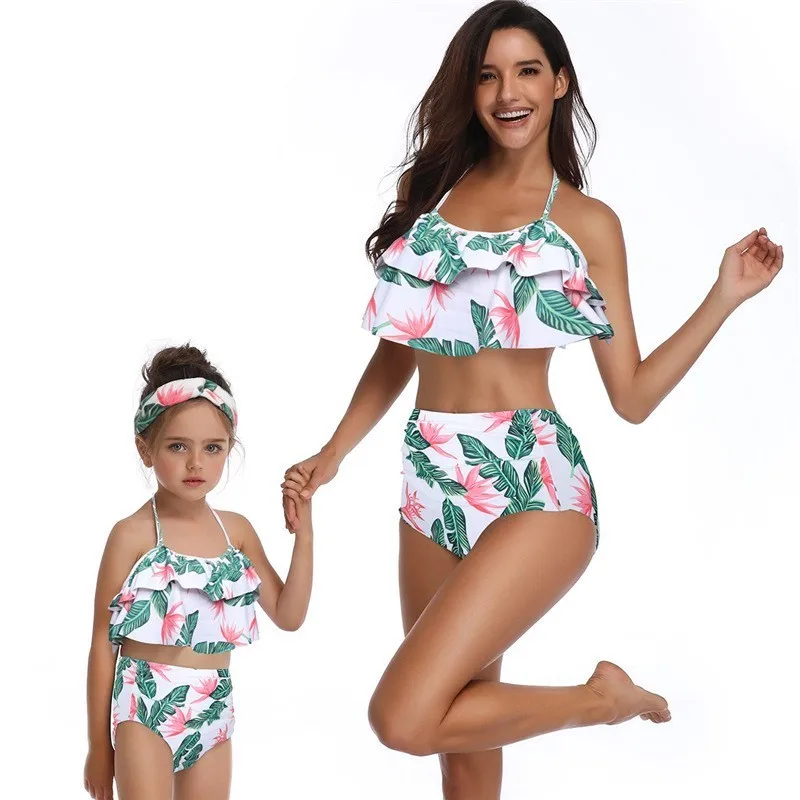 Одинаковые купальники для всей семьи Пляжные мужские штаны Женские бикини