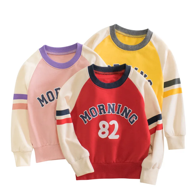 

Детские футболки с длинным рукавом и мультяшным принтом Morning 82, модные футболки для девочек и мальчиков, хлопковые детские топы, одежда, нови...