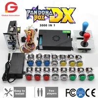original pandora box dx 3000 sanwa joystick chrome led push button support direct connection to coin acceptor for arcade machine
