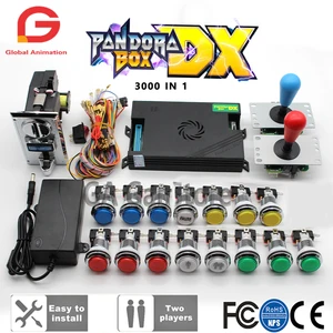 Оригинальный Джойстик Pandora Box DX 3000 SANWA, хромированная светодиодная кнопка, Поддержка прямого подключения к устройству для приема монет, для аркадной машины