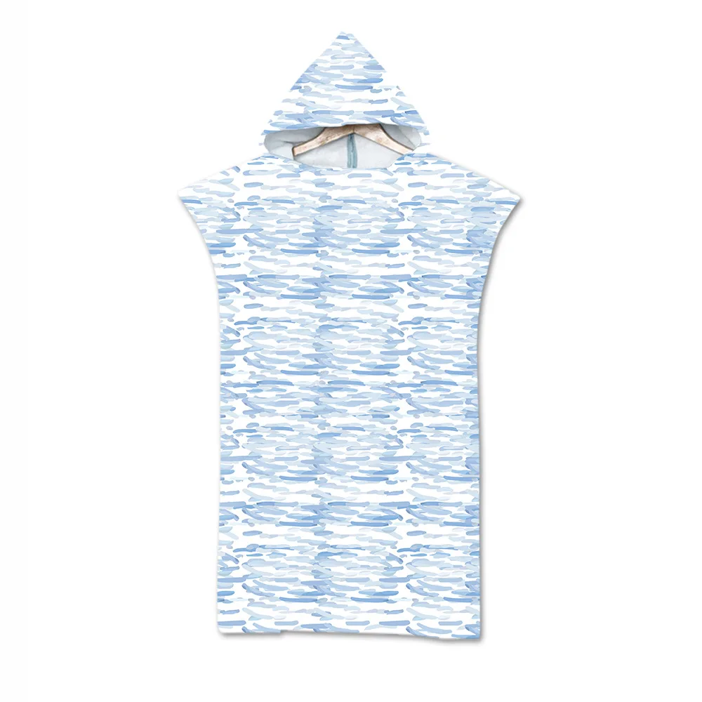 75*110cm Microfiber Printed Hooded Bath Beach Towel For Adults Quick Dry Swimming Poncho With Cloak Bathrobe | Дом и сад