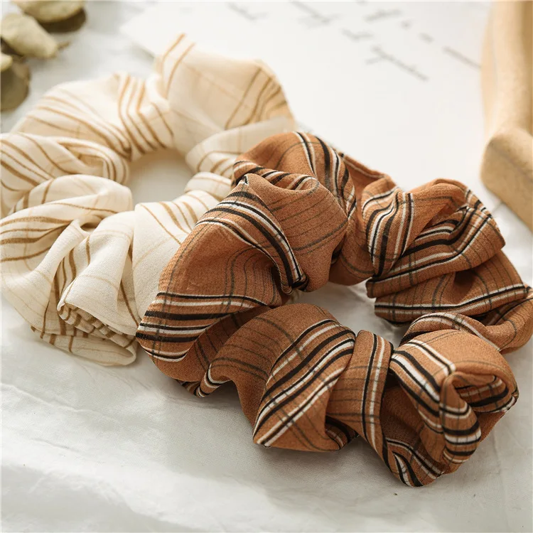 Новинка корейский милый цветочный большой клетчатый Эластичный шнурок для волос