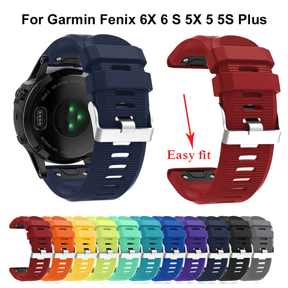 Ремешок силиконовый для наручных часов Garmin Fenix 6X 6 6S Pro 5X 5 5S Plus 3 HR | Электроника