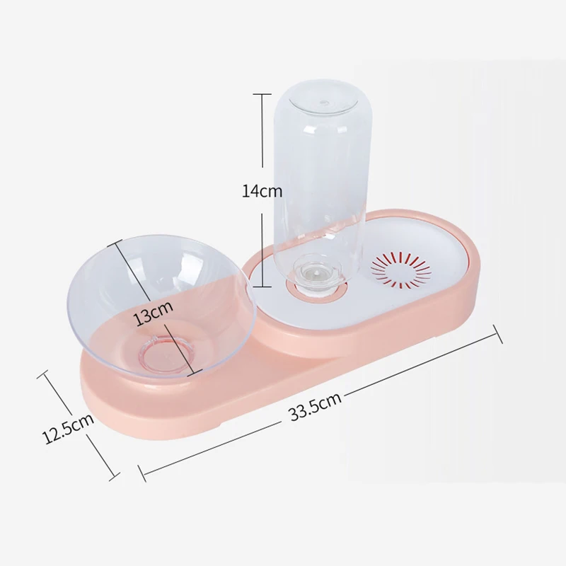 

Integrated Cat Bowl With Water Dispenser Pet Food Bowl Automatic Drinking Dish Double Dog Cat Plate Bowls Pet Supplies
