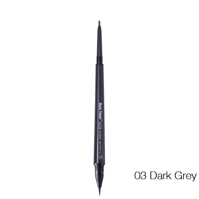 03 dark grey Бренд Music Flower, косметика для глаз, макияж, матовый натуральный, двойная головка, карандаш для бровей+ тинт для бровей, жидкий, водостойкий, стойкий - Цвет: 03 dark grey