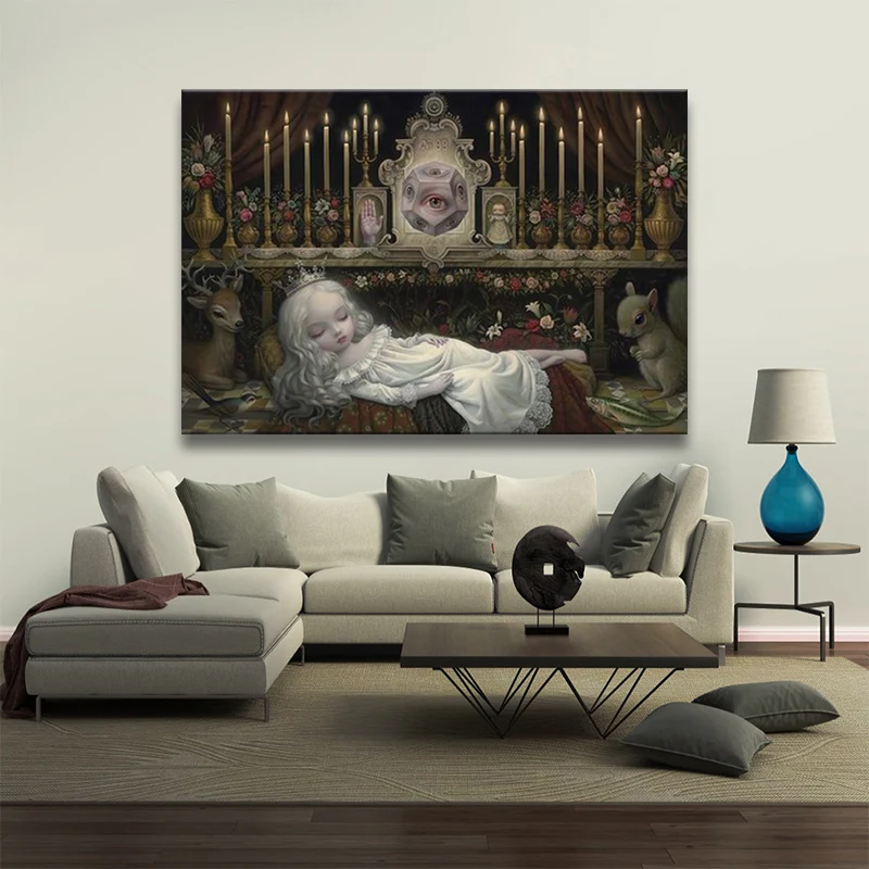 

Mark Ryden《Wakening the moon》Canvas Art Oil painting Artwork Poster Picture Modern Wall Decor Home Living room Decoration