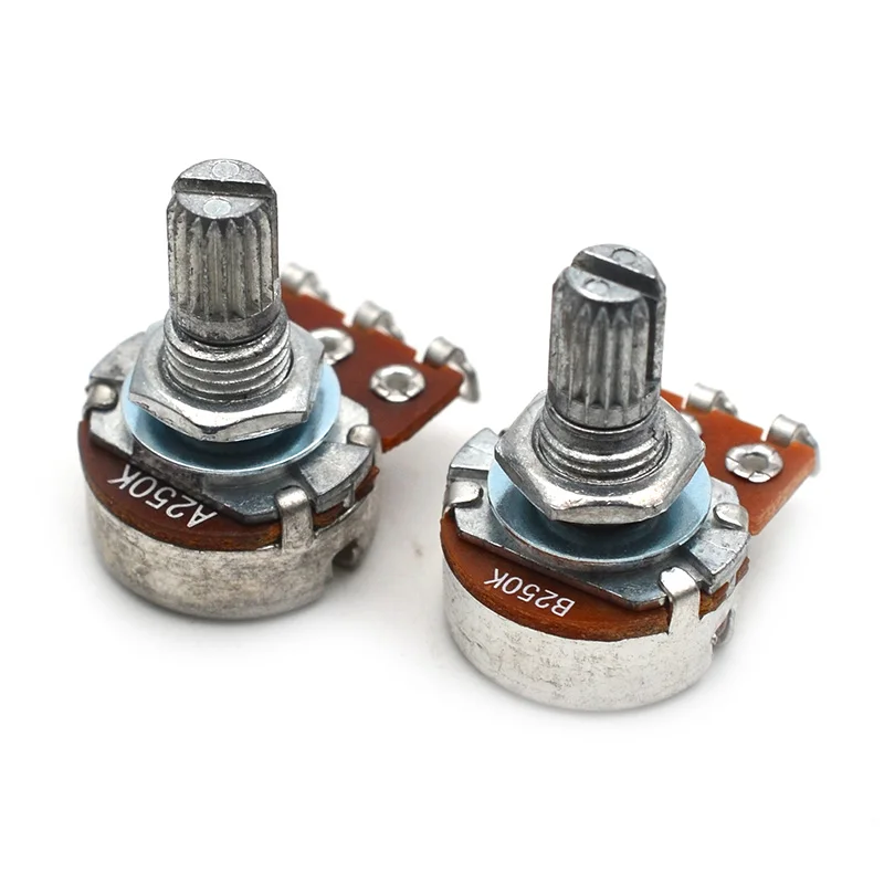 2 stücke a500k250k potentiometer keil kleine topf elektrische gitarre bass wirkung amp tone volume 15mm welle teile free global shipping