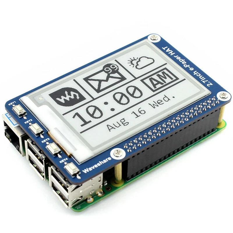 Waveshare 2 7 дюйма электронная бумага 264X176 E Ink дисплей шляпа для Raspberry Pi 2B/3B/Zero W цвет: