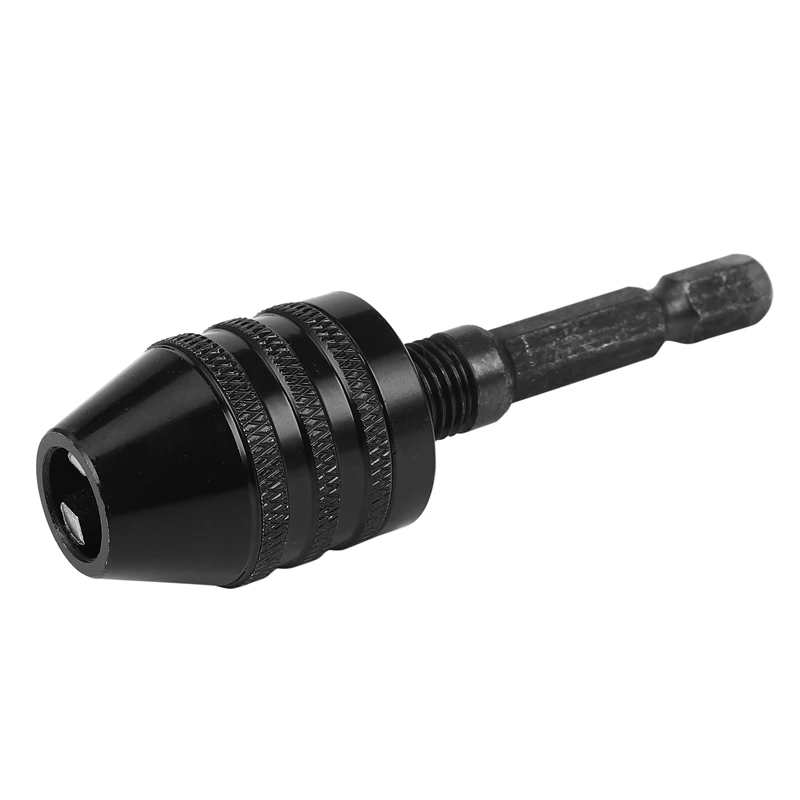 

1/4 Inch Hex Shank Keyless Drill Chuck Quick Change Adapter Converter 0.3-6.5MM (Black)
